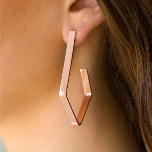 paparazzi Jewelry - Geo Grand - Copper Earrings